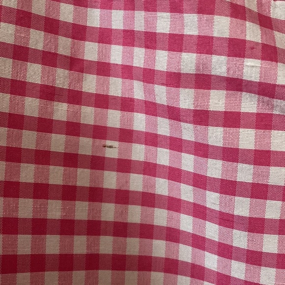 VTG Ralph Lauren Pink White Gingham Silk Button Down Shirt - Picture 12 of 12